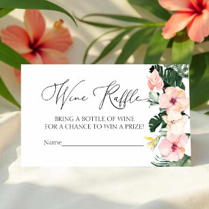Tarjeta De Recepción Tropical Bridal Shower Wine Raffle Game