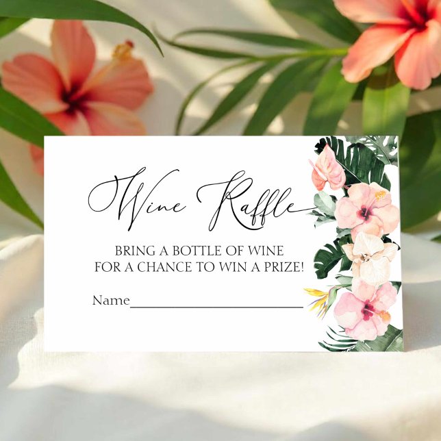 Tarjeta De Recepción Tropical Bridal Shower Wine Raffle Game (Subido por el creador)
