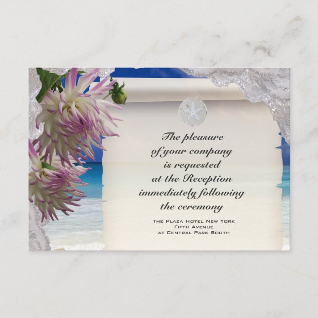 Tarjeta de recepción tropical Dólar de Arena y Enc (Anverso)