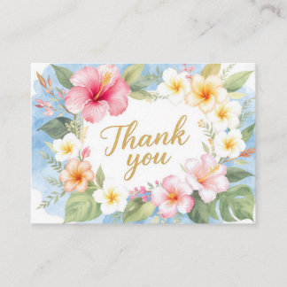 Tarjeta De Recepción Tropical Hibiscus Hawaiian Thank You Card