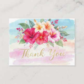 Tarjeta De Recepción Tropical Hibiscus Hawaiian Thank You Card