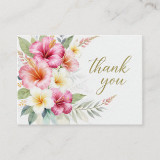 Tarjeta De Recepción Tropical Hibiscus Hawaiian  Thank You Card