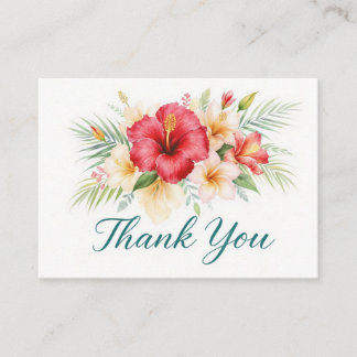Tarjeta De Recepción Tropical Hibiscus Hawaiian Thank You Card
