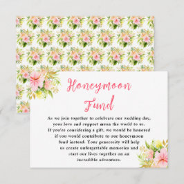 Tarjeta De Recepción Tropical Jungle Floral Wedding Honeymoon Fund