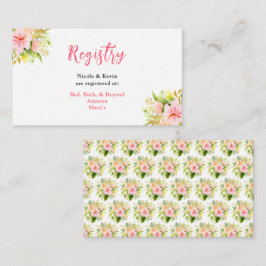 Tarjeta De Recepción Tropical Jungle Floral Wedding Registry