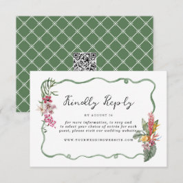 Tarjeta De Recepción Tropical Organic Wedding Online RSVP Card