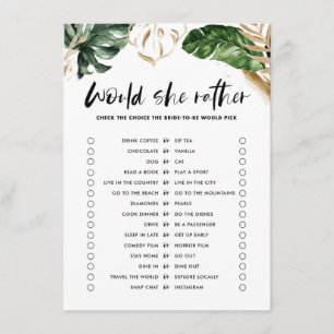 Tarjeta De Recepción Tropical Prefiere Un Juego De Ducha De Novias