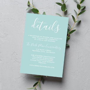 Tarjeta De Recepción True Simplicity 1 Niebla Oceánica Verde Claro Boda