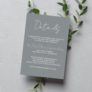 Tarjeta De Recepción True Simplicity 3 Script Minimal Stone Wedding