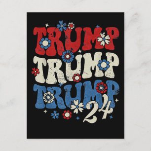 Tarjeta De Recepción Trump Trump Trump 2024 Retro 