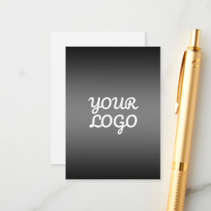 Tarjeta De Recepción Tu Logotipo & Ombre Simple Moderno Gris Oscuro