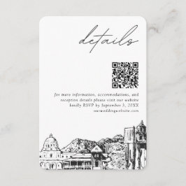 Tarjeta De Recepción Tucson Boda Detalles modernos Código QR