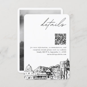 Tarjeta De Recepción Tucson Boda Detalles modernos Código QR