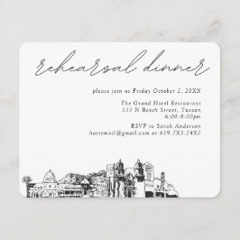 Tarjeta De Recepción Tucson Boda Elegante Ensayo Cena