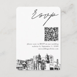 Tarjeta De Recepción Tucson Boda RSVP moderno Código QR pequeño