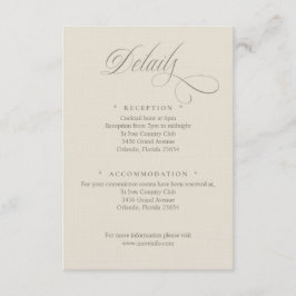Tarjeta De Recepción Tuscan Villa Script Details Enclosure Card