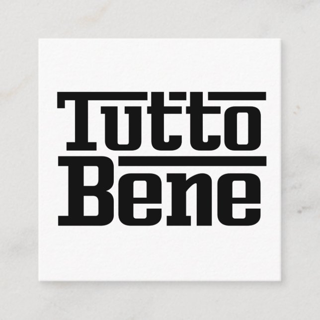 Tarjeta De Recepción Tutto Bene (Anverso)