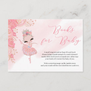 Tarjeta De Recepción Tutu ballerina rosa oro solicitud de libro de Baby