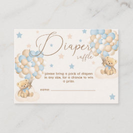 Tarjeta De Recepción Twin Boys Baby Shower Diaper Raffle