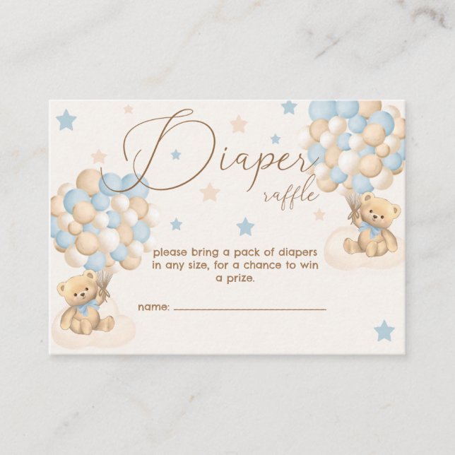 Tarjeta De Recepción Twin Boys Baby Shower Diaper Raffle (Anverso)