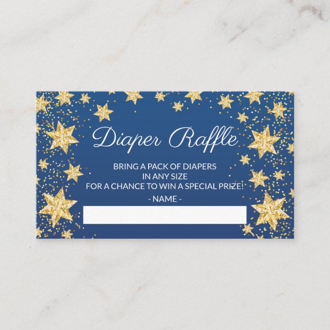 Tarjeta De Recepción Twinkle Little Star Baby Show Diaper Raffle Ticket (Anverso)