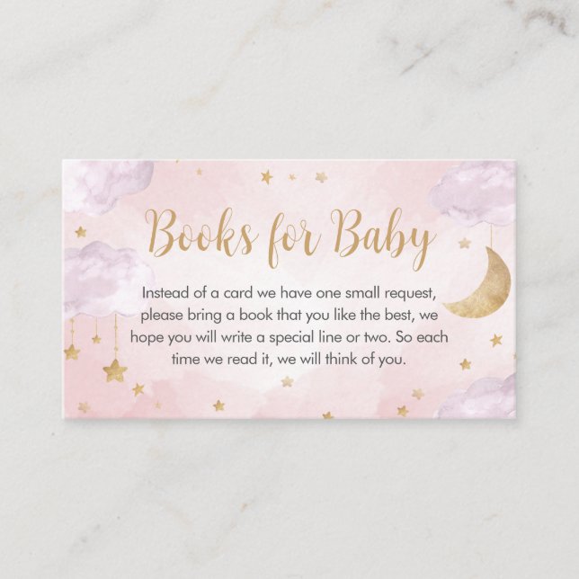 Tarjeta De Recepción Twinkle Little Star Baby Shower Books for Baby (Anverso)