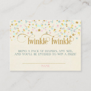 Tarjeta De Recepción Twinkle Little Star Baby Shower Diaper Raffle