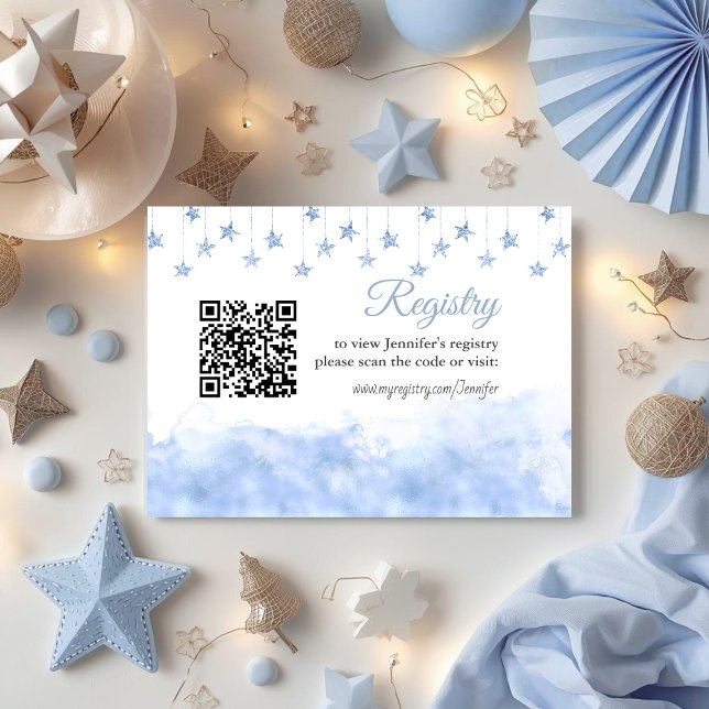 Tarjeta De Recepción Twinkle Little Star Blue Boy Baby Shower Registry (Subido por el creador)