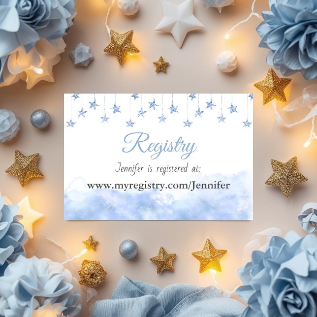 Tarjeta De Recepción Twinkle Little Star Blue Boy Baby Shower Registry (Subido por el creador)