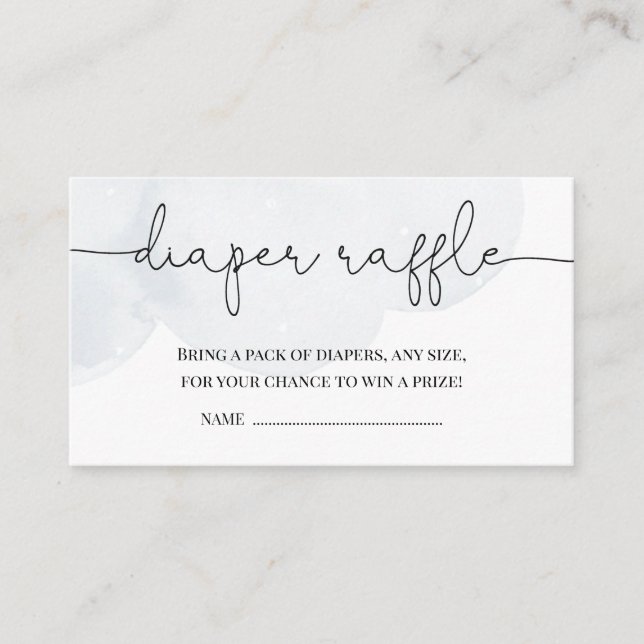 Tarjeta De Recepción Twinkle Little Star Boy Baby Shower Diaper Raffle (Anverso)