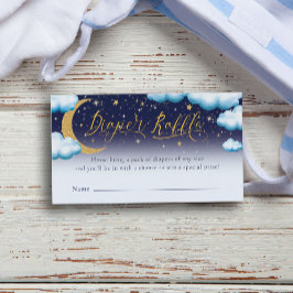 Tarjeta De Recepción Twinkle Little Star Boy Baby Shower Diaper Raffle