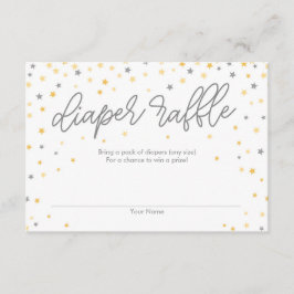 Tarjeta De Recepción Twinkle Little Star Diaper Raffle Ticket Gray