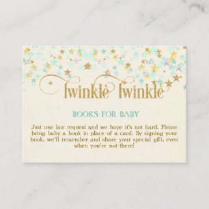Tarjeta De Recepción Twinkle Little Star Mint Gold Book Card