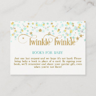 Tarjeta De Recepción Twinkle Little Star Mint Gold Book Card
