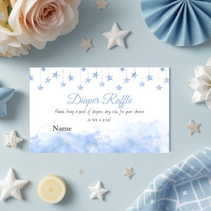Tarjeta De Recepción Twinkle Little Star Niño Azul Baby Shower Pañal