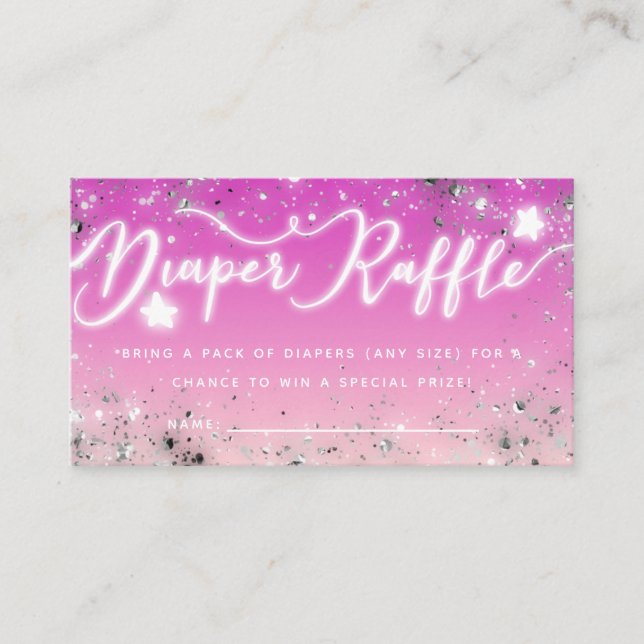 Tarjeta De Recepción Twinkle Little Star Pink Diaper Ticket (Anverso)