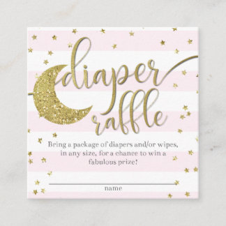 Tarjeta De Recepción Twinkle Little Star Pink Gold Diaper Raffle