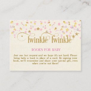 Tarjeta De Recepción Twinkle Little Star Pink Gold Request Card
