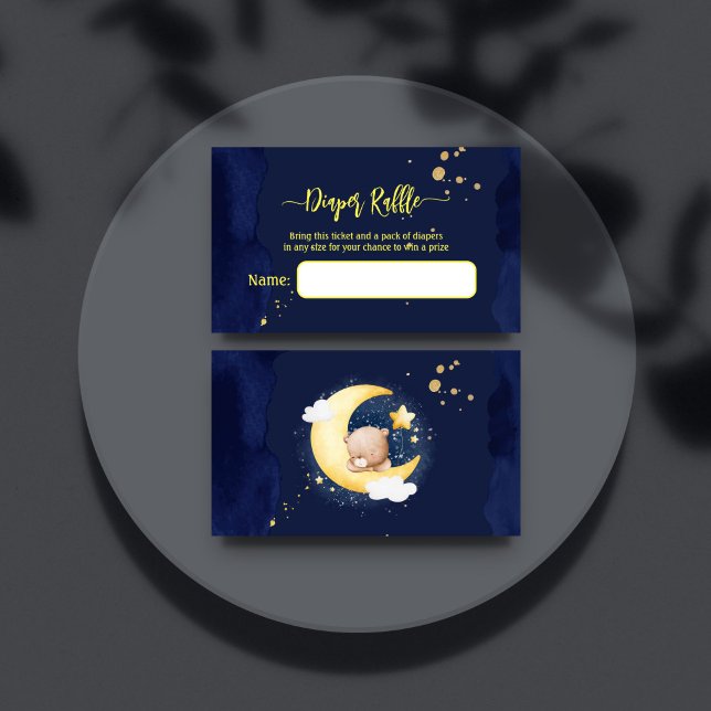 Tarjeta De Recepción Twinkle twinkle azul baby ducha diaper raffle (Twinkle twinkle blue baby shower diaper raffle enclosure card)