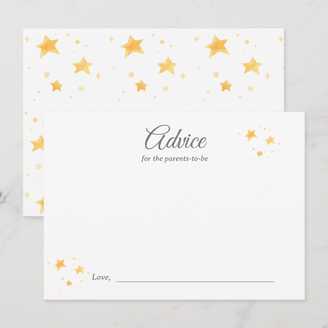 Tarjeta De Recepción Twinkle Twinkle Consejos para la actividad de Baby (Anverso / Reverso)