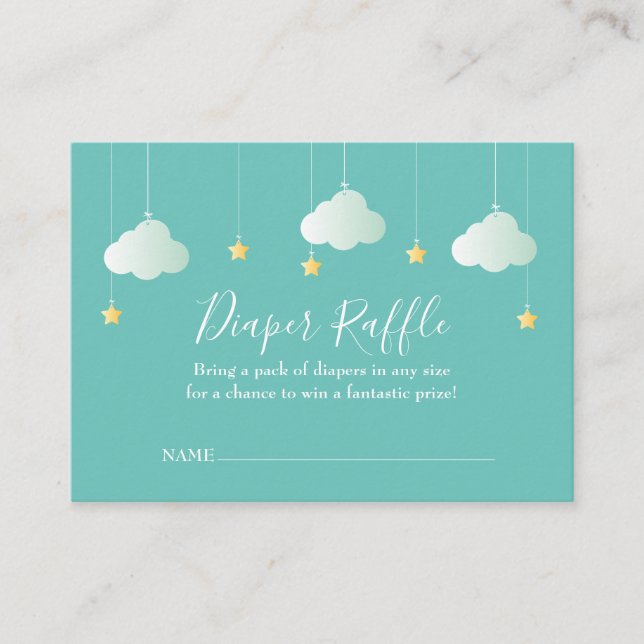 Tarjeta De Recepción Twinkle twinkle Diaper Raffle Baby Shower (Anverso)