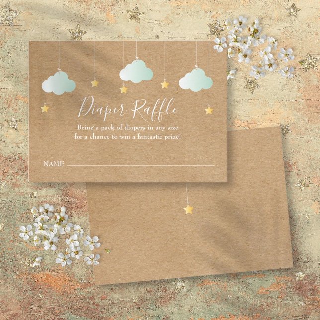 Tarjeta De Recepción Twinkle Twinkle Diaper Raffle Baby Shower (Twinkle Twinkle Diaper Raffle Baby Shower Enclosure Card)