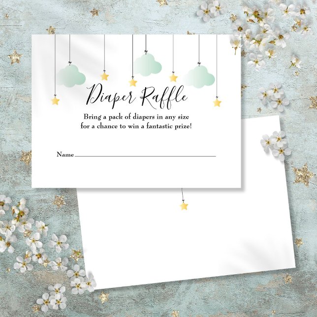 Tarjeta De Recepción Twinkle Twinkle Diaper Raffle Baby Shower (Twinkle Twinkle Diaper Raffle Baby Shower Enclosure Card)