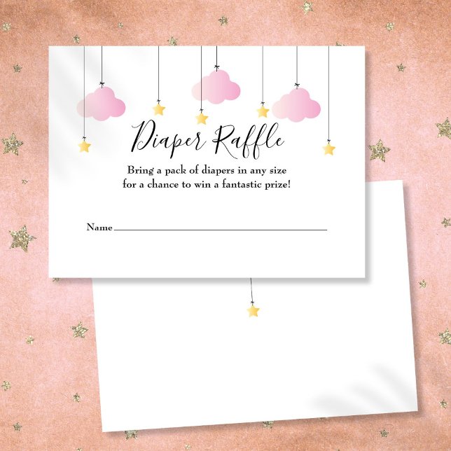 Tarjeta De Recepción Twinkle Twinkle Diaper Raffle Baby Shower (Twinkle Twinkle Diaper Raffle Baby Shower Enclosure Card)