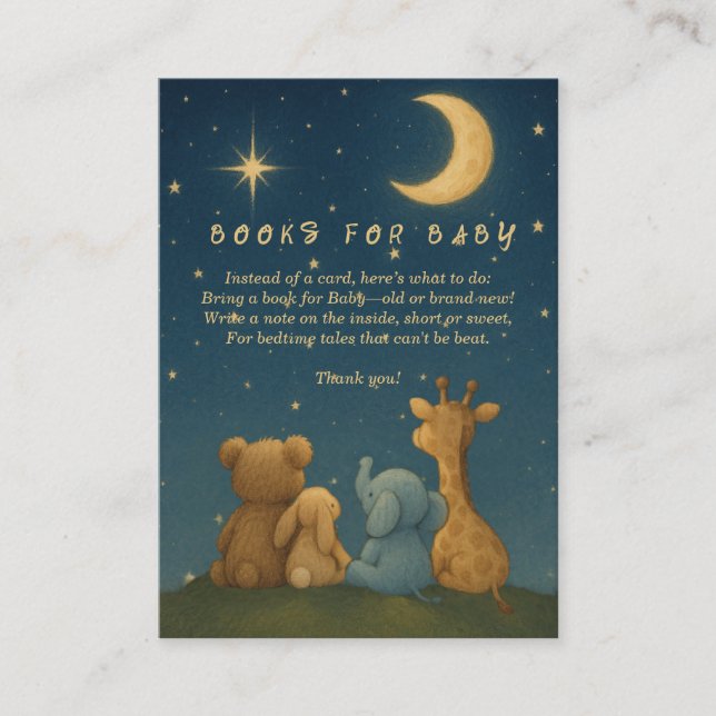 Tarjeta De Recepción Twinkle Twinkle Pequeños Libros Estrella para el B (Anverso)