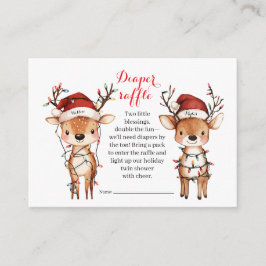 Tarjeta De Recepción Twins Holiday Lights Diaper Raffle Card