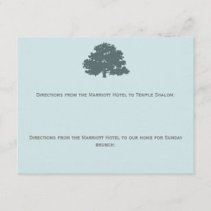 Tarjeta De Recepción Twins Tree of Life Directions Bar Bat Mitzvah