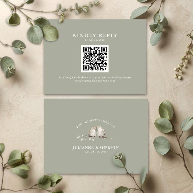 Tarjeta De Recepción Two Are Better Than One RSVP Card (RSVP Card)