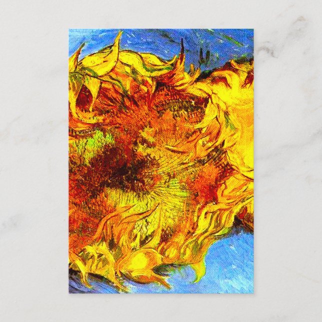 Tarjeta De Recepción Two Cut Sunflowers Van Gogh (Anverso)