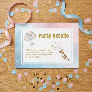 Tarjeta De Recepción Two Silly Geese Boy & Girl Twins Birthday Balloon